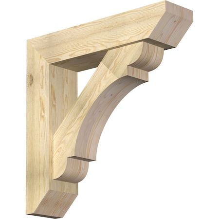 Ekena Millwork Olympic Slat Rough Sawn Bracket w/ Offset Brace, Douglas Fir, 8"W x 34"D x 34"H BKT0806X34X34OLY06RDF